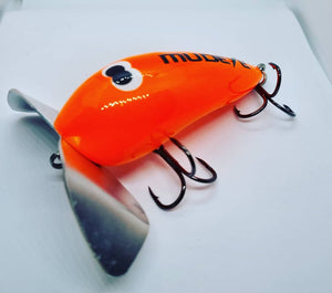Single Paddler Mudeye Lures - Fluro Orange